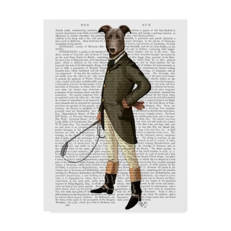 Fab Funky 'Greyhound Rider On Text' Canvas Art,35x47